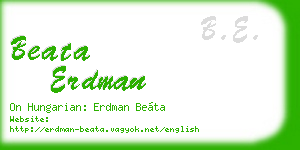 beata erdman business card